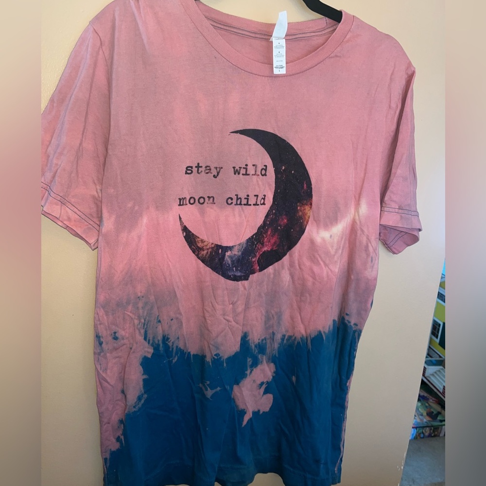 Stay Wild Moon Child bleached tshirt Bella Canvas NWOT